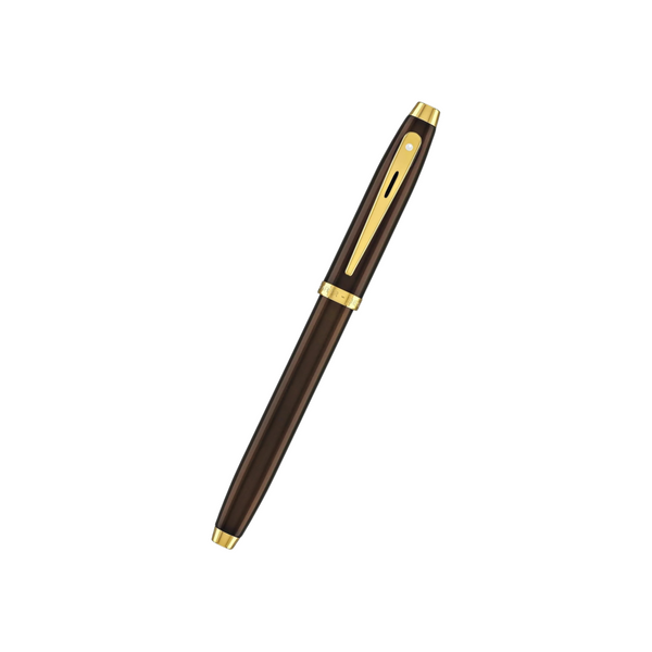 Load image into Gallery viewer, Sheaffer 100 E9370 Fountain Pen - Coffee Brown with PVD Gold-tone Trims