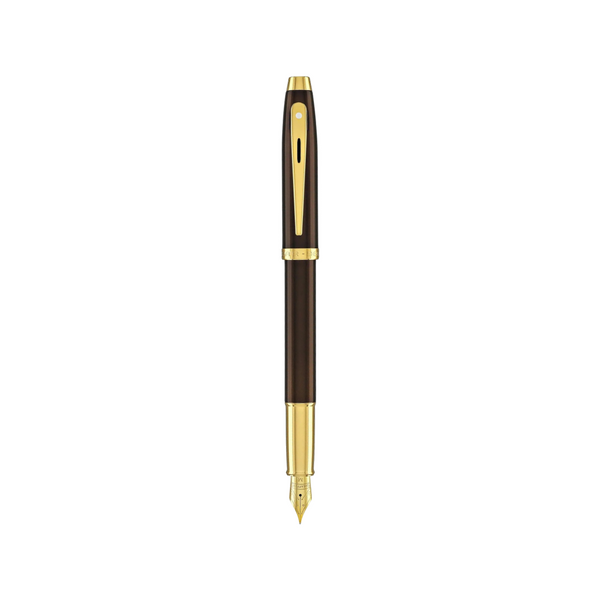 Load image into Gallery viewer, Sheaffer 100 E9370 Fountain Pen - Coffee Brown with PVD Gold-tone Trims