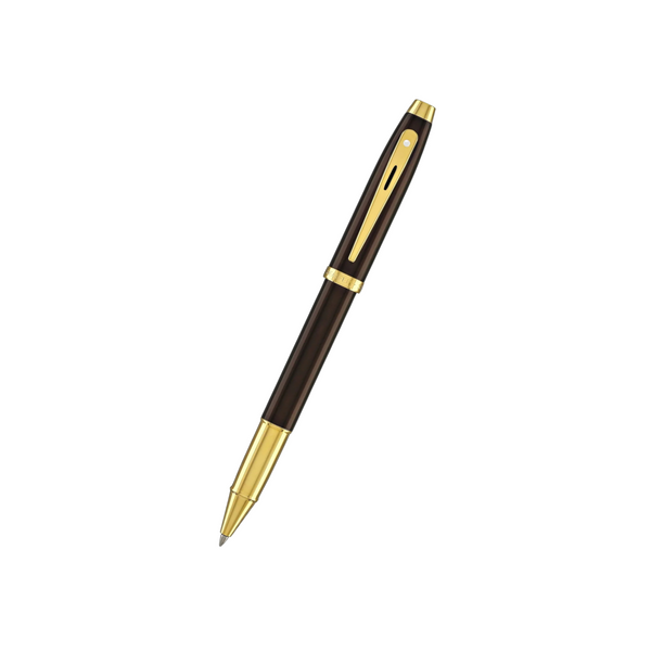Load image into Gallery viewer, Sheaffer 100 E9370 Rollerball Pen - Coffee Brown with PVD Gold-tone Trims