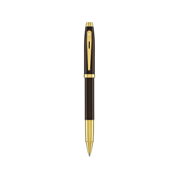 Load image into Gallery viewer, Sheaffer 100 E9370 Rollerball Pen - Coffee Brown with PVD Gold-tone Trims