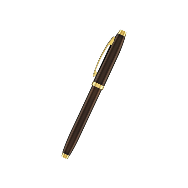 Load image into Gallery viewer, Sheaffer 100 E9370 Rollerball Pen - Coffee Brown with PVD Gold-tone Trims