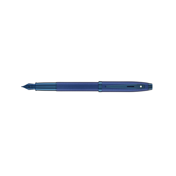 Load image into Gallery viewer, Sheaffer 100 E9371 Fountain Pen - Satin Blue with PVD Blue Trims