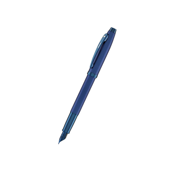 Load image into Gallery viewer, Sheaffer 100 E9371 Fountain Pen - Satin Blue with PVD Blue Trims