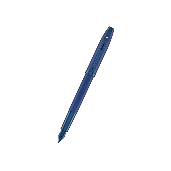 Load image into Gallery viewer, Sheaffer 100 E9371 Fountain Pen - Satin Blue with PVD Blue Trims