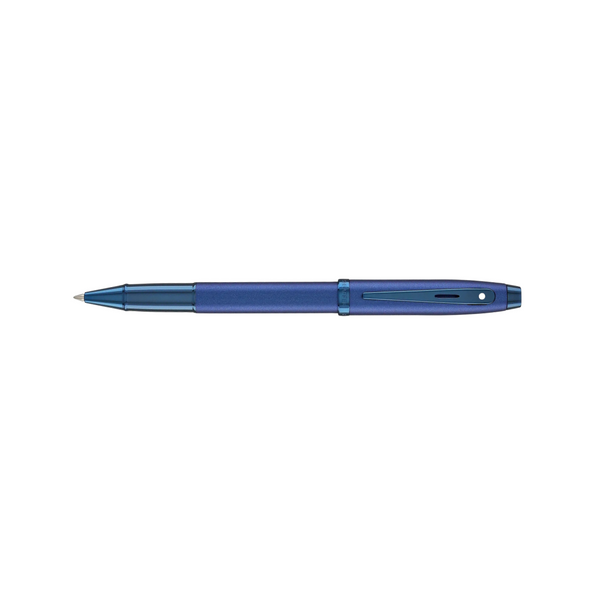 이미지를 갤러리 뷰어에 로드 , Sheaffer 100 E9371 Rollerball Pen - Satin Blue with PVD Blue Trims