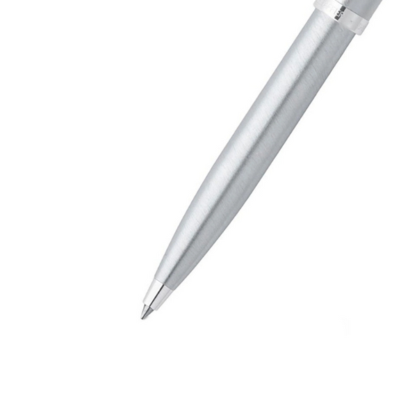 将图片加载到图库查看器,Sheaffer 100 Gift Set Ballpoint Pen Brushed Chrome with Chrome Trims and Business Card Holder