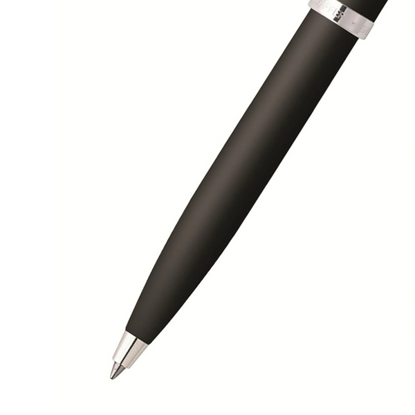 将图片加载到图库查看器,Sheaffer 100 Gift Set Ballpoint Pen Matte Black with Chrome Trims and Business Card Holder