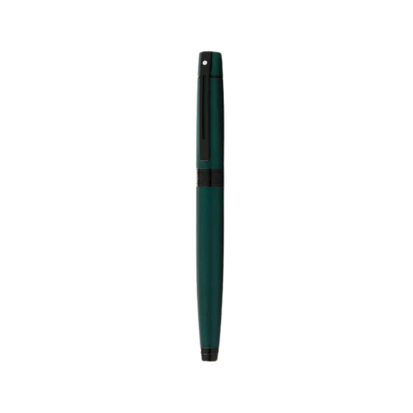 Load image into Gallery viewer, Sheaffer 300 E9346 Rollerball Pen - Matte Green Lacquer with Polished Black Trims
