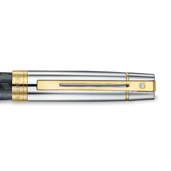 Load image into Gallery viewer, Sheaffer 300 9347 Rollerball Pen - Engraved Black with Chrome Cap and Gold Trims