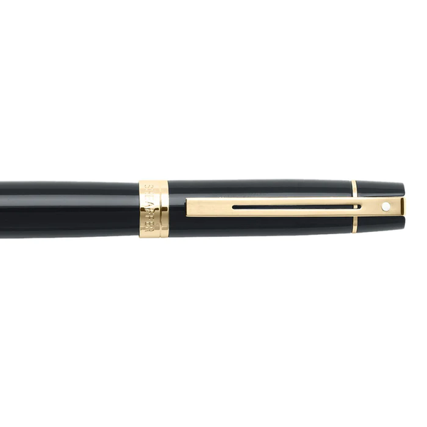 画像をギャラリービューアに読み込む, Sheaffer 300 E9325 Rollerball Pen Gift Set - Glossy Black with Gold-tone Trims with Card Case Bundle