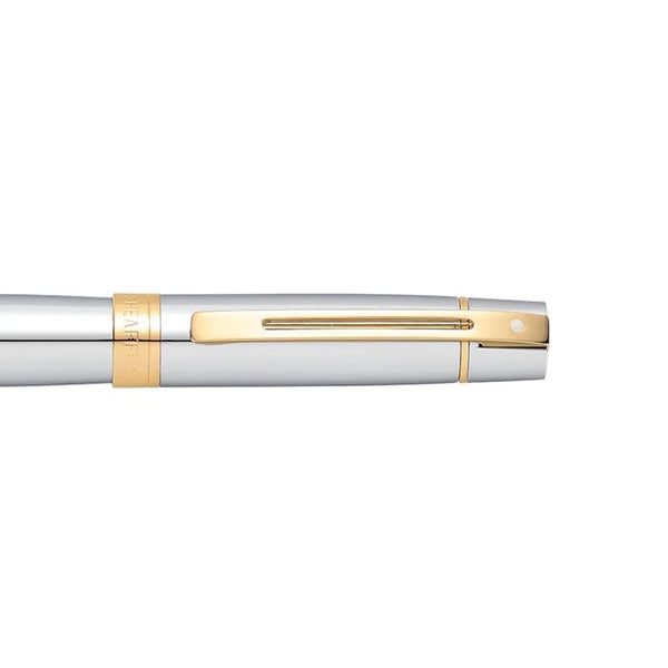 画像をギャラリービューアに読み込む, Sheaffer 300 E9342 Rollerball Pen Gift Set - Bright Chrome with Gold-tone Trims with Card Case Bundle