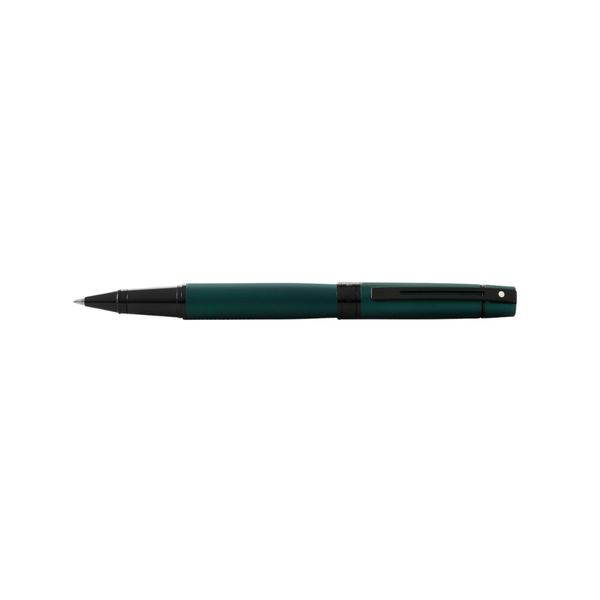 Load image into Gallery viewer, Sheaffer 300 E9346 Rollerball Pen - Matte Green Lacquer with Polished Black Trims