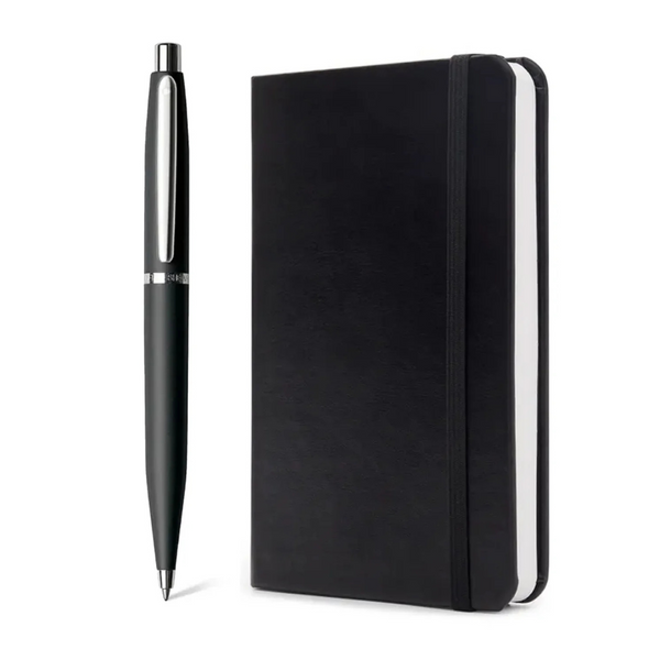 将图片加载到图库查看器,Sheaffer Gift Set VFM Ballpoint Pen Matte Black with Chrome Trims and Small Notebook