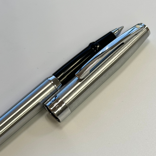 Load image into Gallery viewer, Sheaffer Sagaris Chrome Rollerball Pen & Two Rollerball Refill with Gift Box