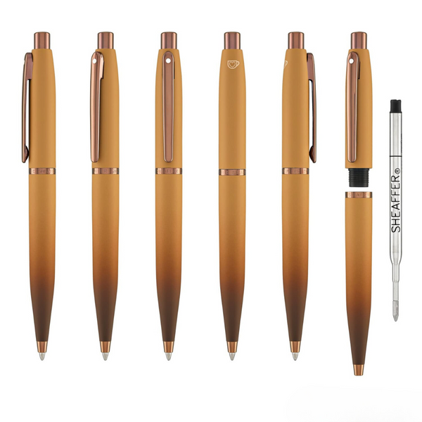 이미지를 갤러리 뷰어에 로드 , Sheaffer VFM 9428 Ballpoint Pen - Coffee Edition Matt Brown with Regal Brown PVD Trims