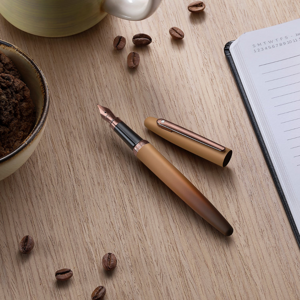 将图片加载到图库查看器,Sheaffer VFM 9428 Fountain Pen - Coffee Edition Matt Brown with Regal Brown PVD Trims