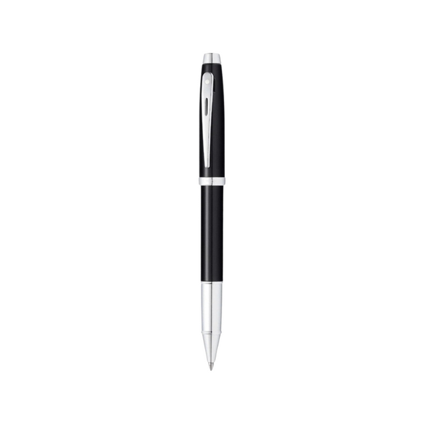 이미지를 갤러리 뷰어에 로드 , Sheaffer 100 E9338 Rollerball Pen - Glossy Black Lacquer with Chrome Plated Trims