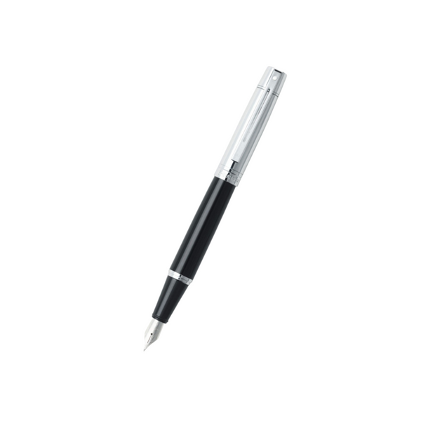 Load image into Gallery viewer, Sheaffer 300 E9314 Fountain Pen - Glossy Black Barrel and Chrome Cap with Chrome Plated Trims