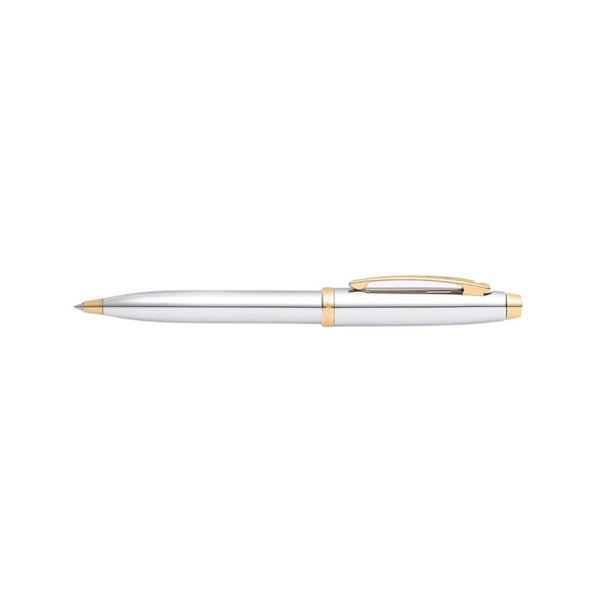 Load image into Gallery viewer, Sheaffer 100 E9340 Ballpoint Pen - Bright Chrome with Gold-tone Trims
