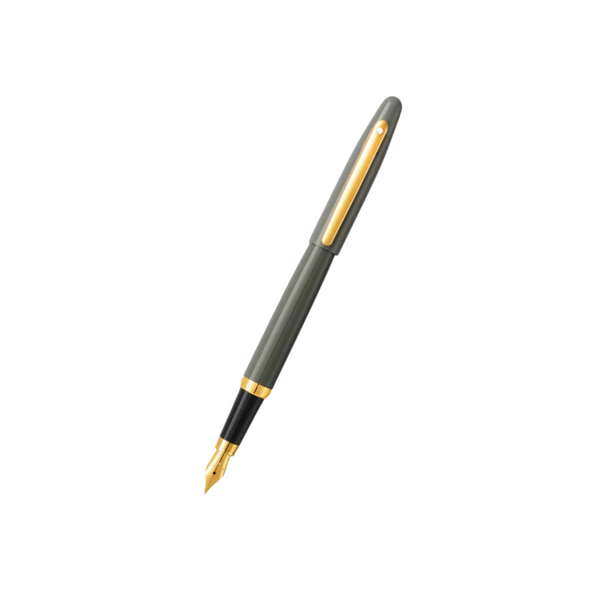 이미지를 갤러리 뷰어에 로드 , Sheaffer VFM E9427 Fountain Pen - Glossy Light Gray with PVD Gold-tone Trims