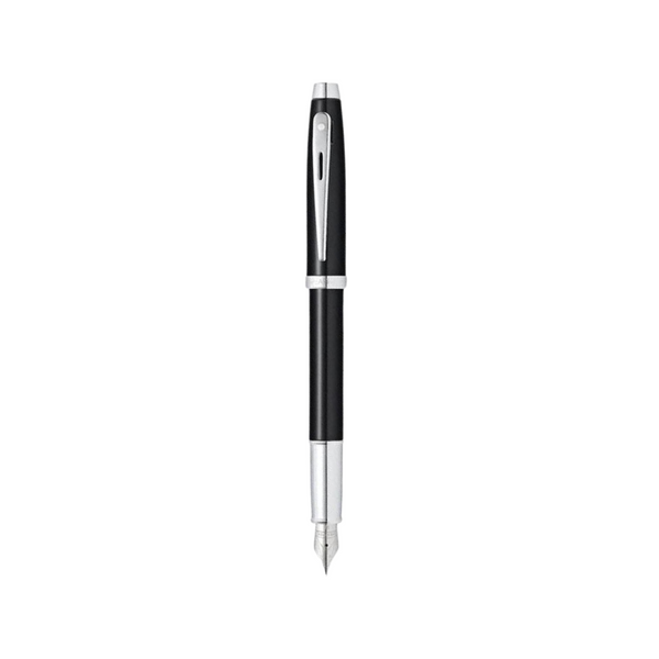 Load image into Gallery viewer, Sheaffer 100 E9338 Fountain Pen - Glossy Black Lacquer with Chrome Plated Trims