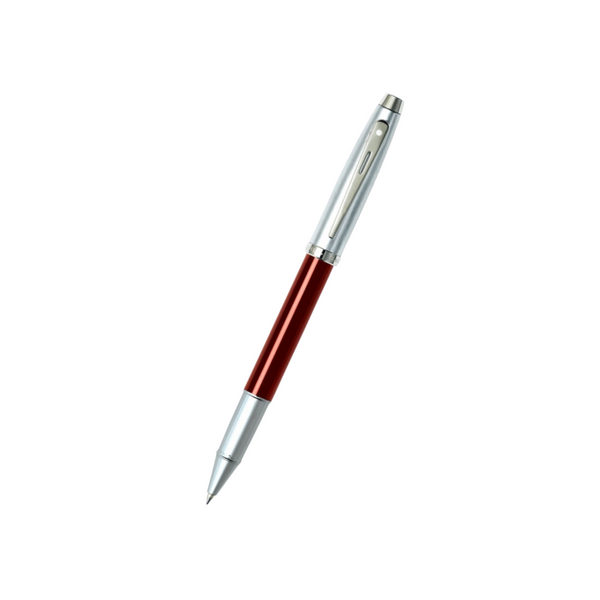 Load image into Gallery viewer, Sheaffer 100 Brushed Chrome Red CT Rollerball Pen
