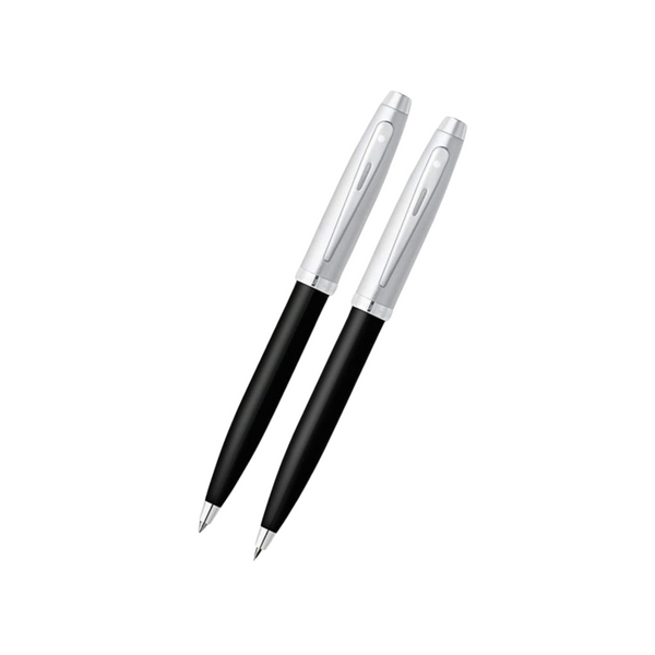Load image into Gallery viewer, Sheaffer 100 Black Lacquer Ballpoint Pen & Pencil Set
