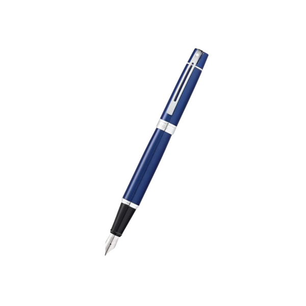 将图片加载到图库查看器,Sheaffer 300 E9341 Fountain Pen - Glossy Blue with Chrome Plated Trims