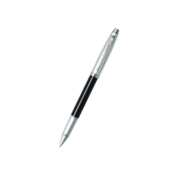 将图片加载到图库查看器,Sheaffer 100 E9313 Rollerball Pen - Glossy Black and Brushed Chrome Barrel with Chrome Plated Cap and Trims
