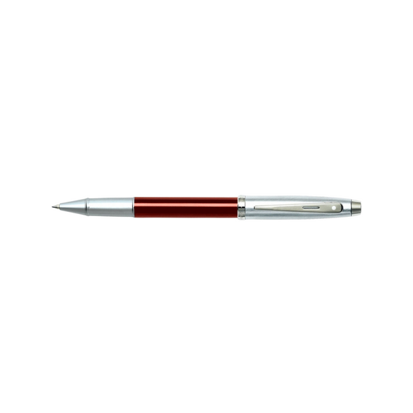 Load image into Gallery viewer, Sheaffer 100 Brushed Chrome Red CT Rollerball Pen