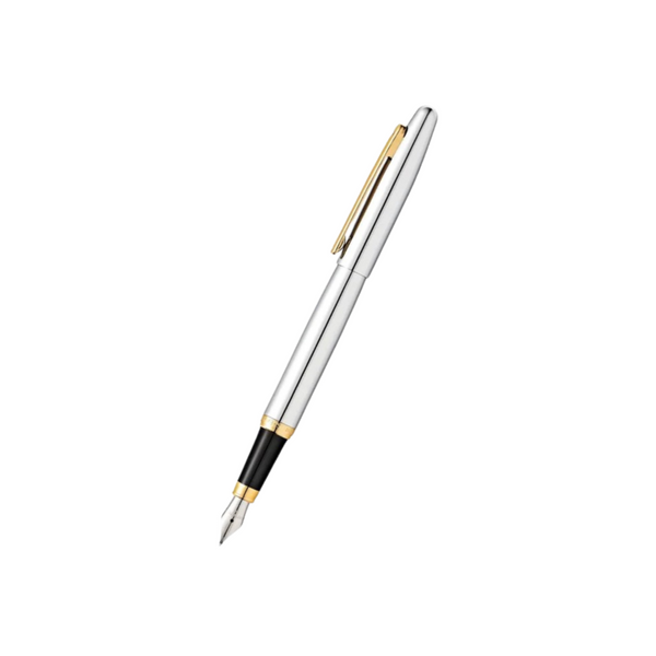 将图片加载到图库查看器,Sheaffer VFM E9422 Fountain Pen - Polished Chrome with Gold Plated Trims