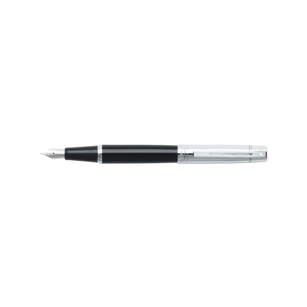 Load image into Gallery viewer, Sheaffer 300 E9314 Fountain Pen - Glossy Black Barrel and Chrome Cap with Chrome Plated Trims