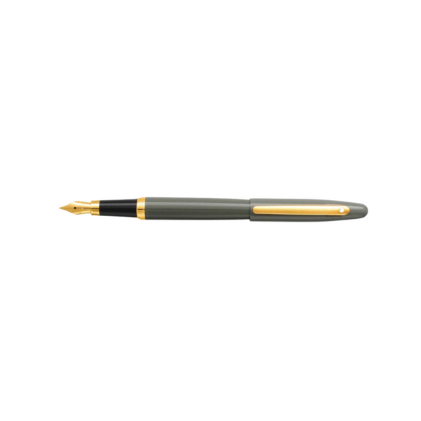이미지를 갤러리 뷰어에 로드 , Sheaffer VFM E9427 Fountain Pen - Glossy Light Gray with PVD Gold-tone Trims