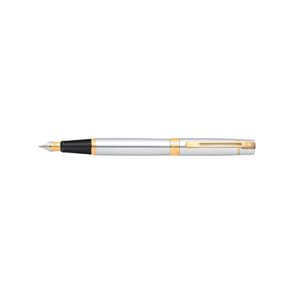 Load image into Gallery viewer, Sheaffer 300 E9342 Fountain Pen - Bright Chrome with Gold-tone Trims