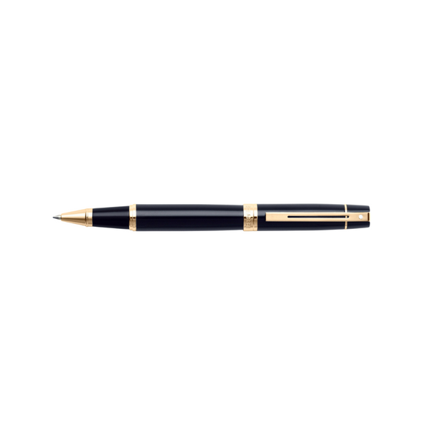 이미지를 갤러리 뷰어에 로드 , Sheaffer 300 E9325 Rollerball Pen - Glossy Black with Gold-tone Trims