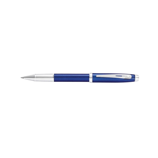 Load image into Gallery viewer, Sheaffer 100 E9339 Rollerball Pen - Glossy Blue Lacquer with Chrome Plated Trims