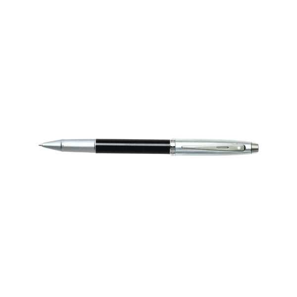 将图片加载到图库查看器,Sheaffer 100 E9313 Rollerball Pen - Glossy Black and Brushed Chrome Barrel with Chrome Plated Cap and Trims