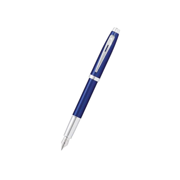 Load image into Gallery viewer, Sheaffer 100 E9339 Fountain Pen - Glossy Blue Lacquer with Chrome Plated Trims