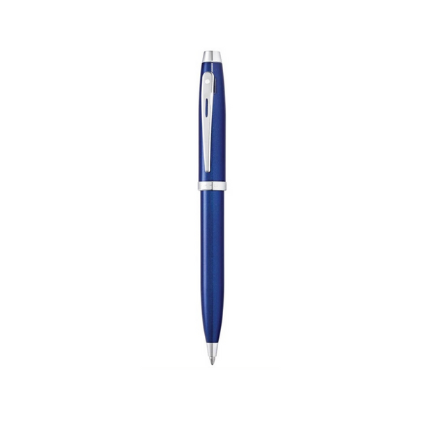 Load image into Gallery viewer, Sheaffer 100 E9339 Ballpoint Pen - Glossy Blue Lacquer with Chrome Plated Trims
