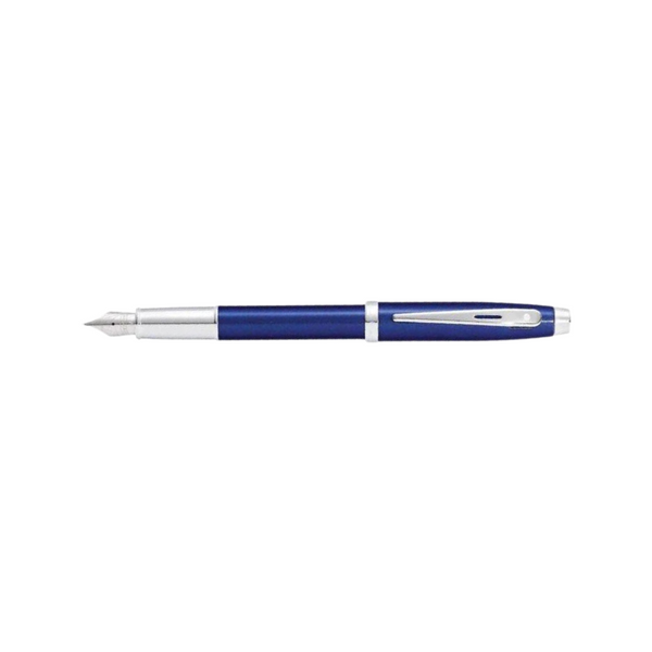 Load image into Gallery viewer, Sheaffer 100 E9339 Fountain Pen - Glossy Blue Lacquer with Chrome Plated Trims