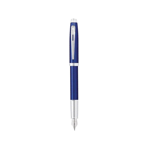 Load image into Gallery viewer, Sheaffer 100 E9339 Fountain Pen - Glossy Blue Lacquer with Chrome Plated Trims
