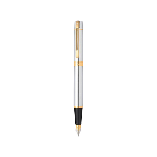 Load image into Gallery viewer, Sheaffer 300 E9342 Fountain Pen - Bright Chrome with Gold-tone Trims