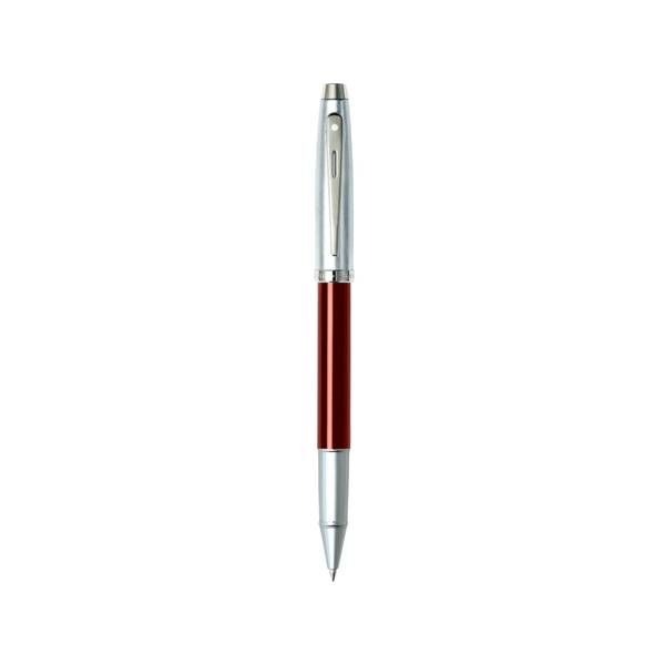 Load image into Gallery viewer, Sheaffer 100 Brushed Chrome Red CT Rollerball Pen