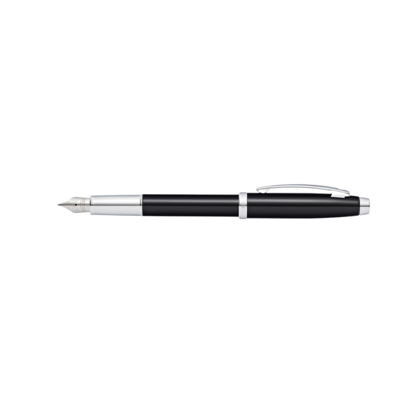 Load image into Gallery viewer, Sheaffer 100 E9338 Fountain Pen - Glossy Black Lacquer with Chrome Plated Trims
