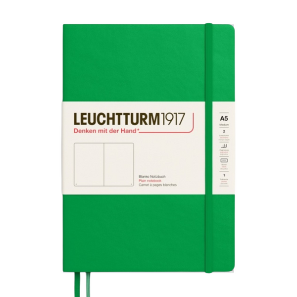 画像をギャラリービューアに読み込む, Leuchtturm1917 A5 Medium Hardcover Notebook - Plain / Spring Leaf