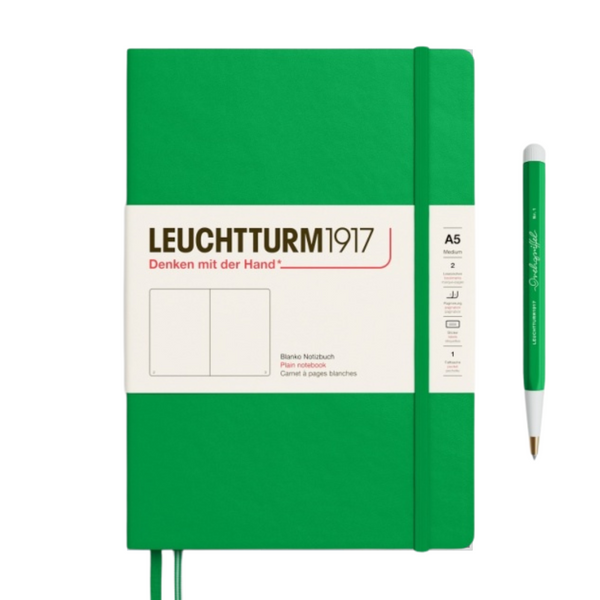 画像をギャラリービューアに読み込む, Leuchtturm1917 A5 Medium Hardcover Notebook - Plain / Spring Leaf