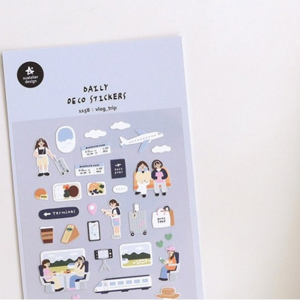이미지를 갤러리 뷰어에 로드 , Suatelier Daily Deco Sticker - Vlog Trip
