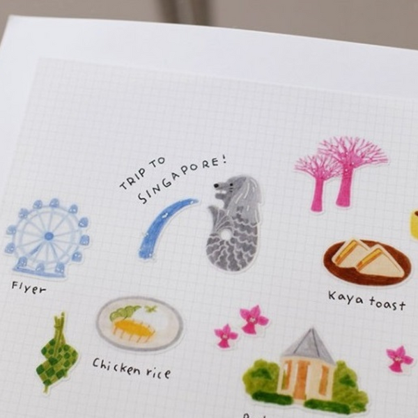 Load image into Gallery viewer, Suatelier Daily Deco Sticker - Trip to Singapore