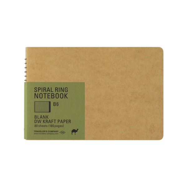 Load image into Gallery viewer, TRAVELER'S COMPANY Spiral Ring Notebook (B6) Blank DW Kraft Paper