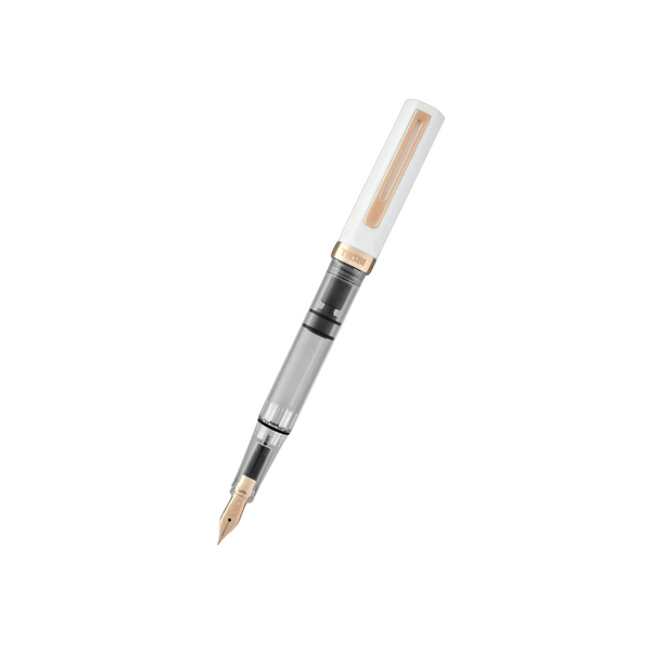 Load image into Gallery viewer, TWSBI ECO Fountain Pen - White with Rose Gold Trim